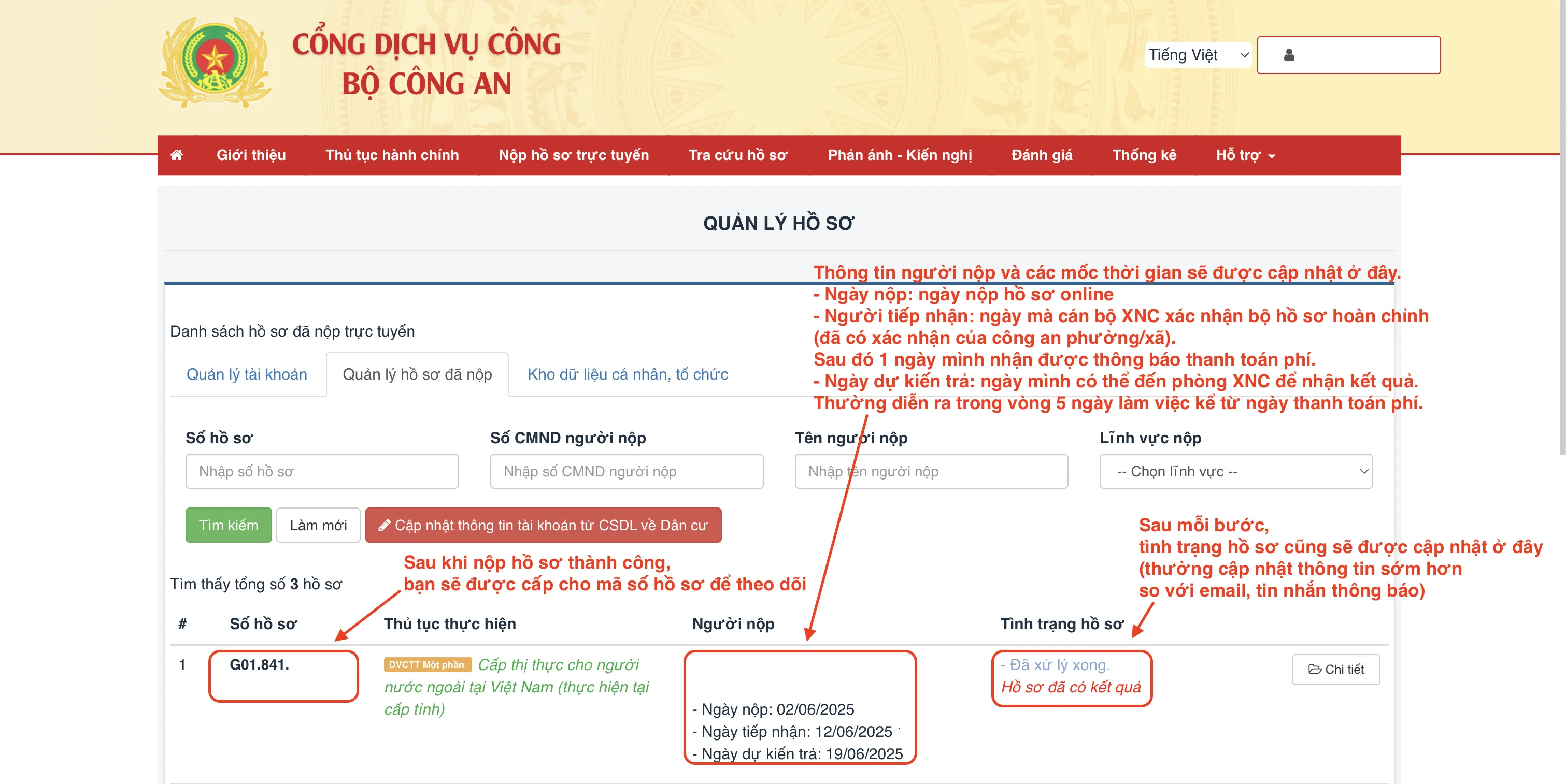 Quản lý hồ sơ xin visa thăm thân